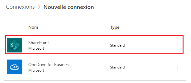 Sélectionner SharePoint.