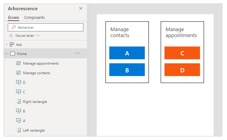 Exemple de pratique incorrecte : contrôles organisés dans une structure plate.