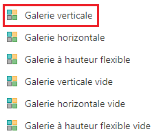 Ajouter une galerie verticale.