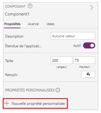 Créer une propriété personnalisée.