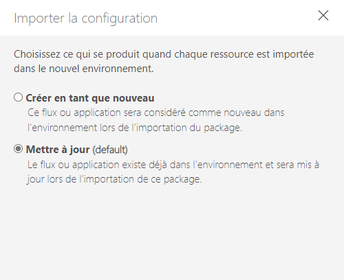 Configuration de l’importation.