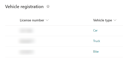 Liste Immatriculation des véhicules