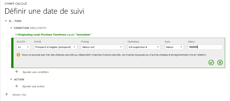 Date de suivi d’une opportunité dans Dynamics 365 deux.