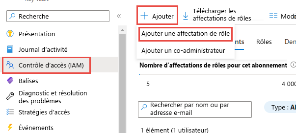 Voir mon accès dans Azure