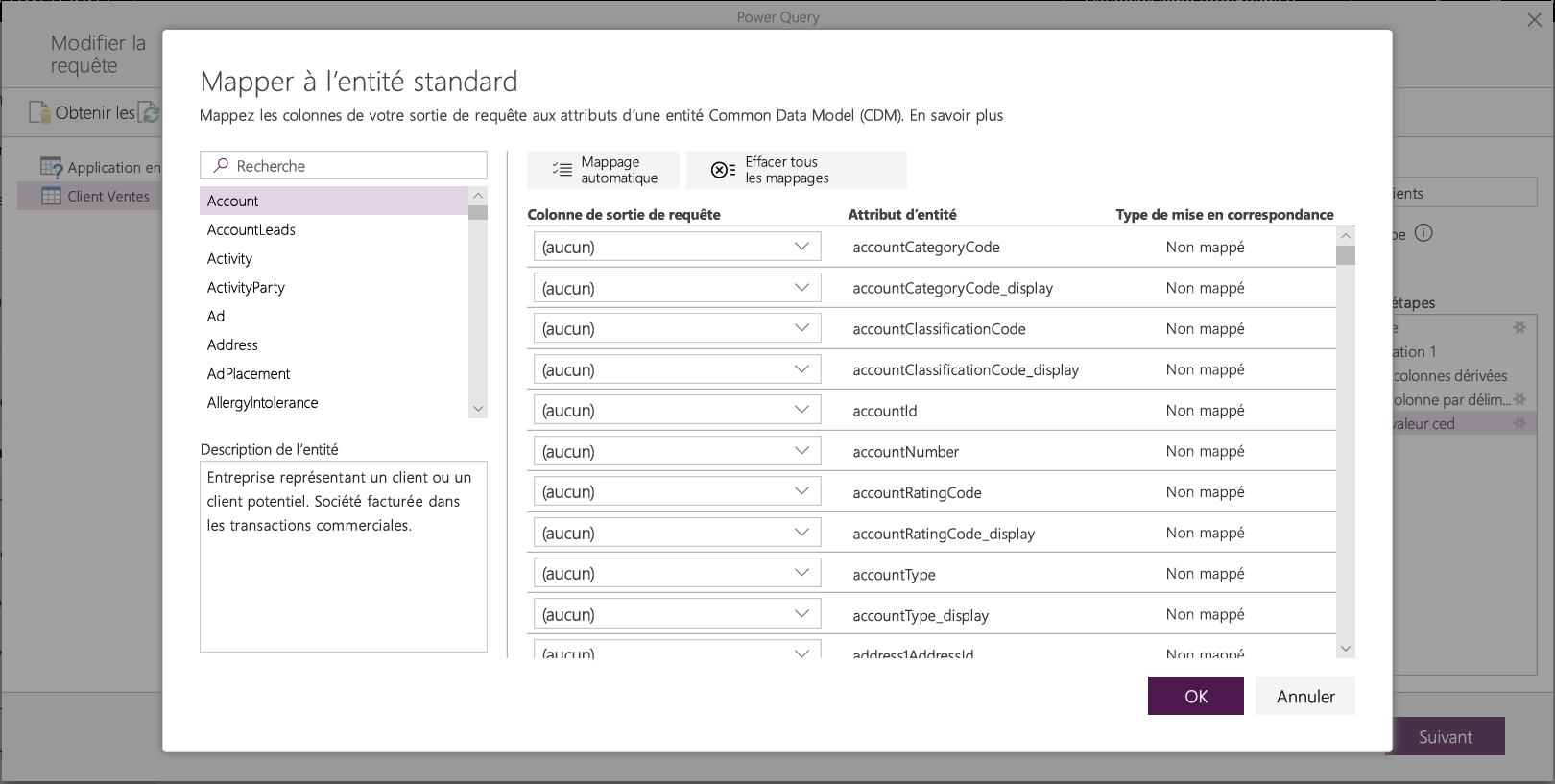 Mapper vers une table standard.