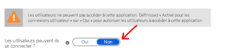 Application d’entreprise désactivée.