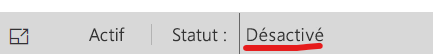Statut d’utilisateur désactivé.