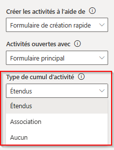 Type de cumul d’activité.