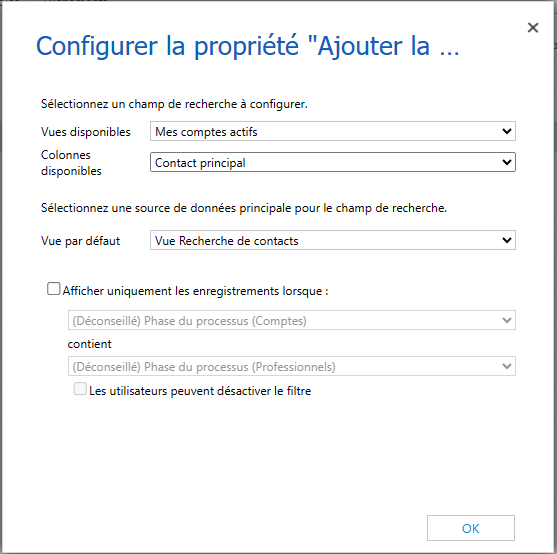 Ajouter une recherche dans le contrôle Grille modifiable.