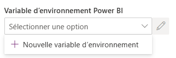 Sélectionnez une nouvelle variable d’environnement.