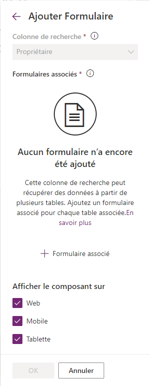 Ajouter un composant de formulaire pour plusieurs tables liées