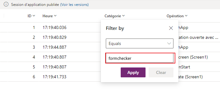 Saisir le filtre formchecker