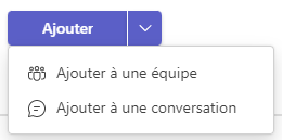 Ajoutez une application à Teams, à une équipe ou à une conversation instantanée.