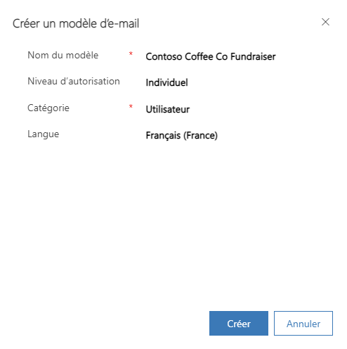 Capture d’écran montrant une page de modèle vierge.