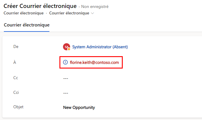 Destinataire de l’e-mail non résolu.