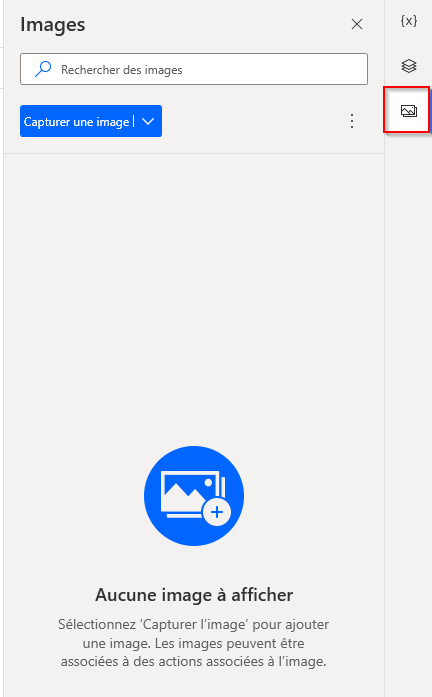 Capture d’écran de l’onglet Images dans le Concepteur de flux.