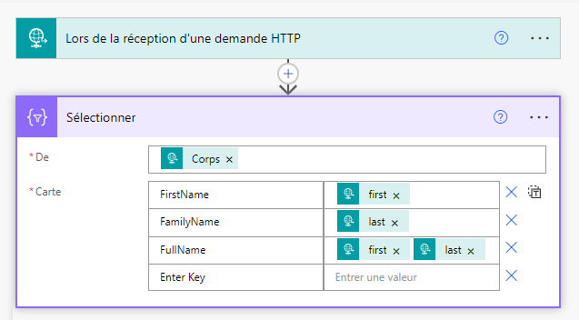 Configurer l’action de sélection.