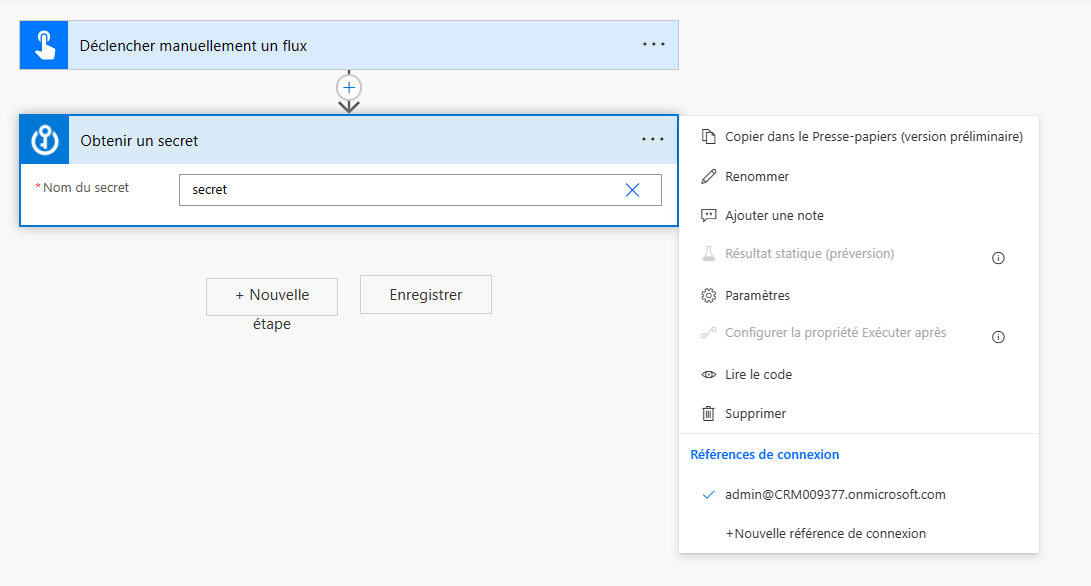 Capture d’écran de l’option des paramètres.