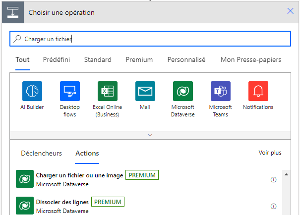 Filtrez par actions pour le téléchargement du contenu de fichiers.