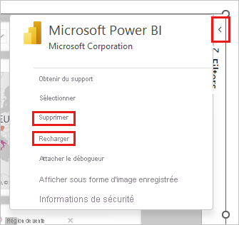 Capture d’écran du complément Power BI pour le volet latéral du complément PowerPoint.