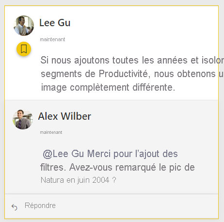 Capture d’écran montrant un commentaire de Lee et la réponse d’un collègue.