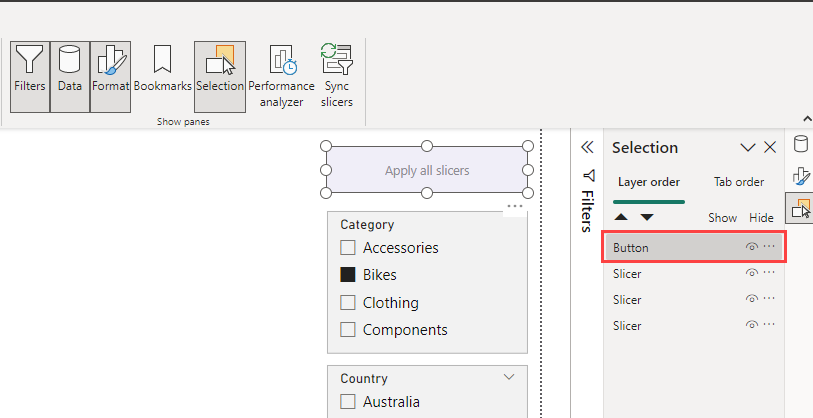 mise en surbrillance du bouton Appliquer tous les segments.