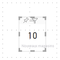 Capture d’écran du canevas du rapport montrant un visuel non aligné.