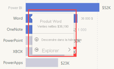 Capture d’écran d’une info-bulle de visuel moderne avec le thème Frontière.