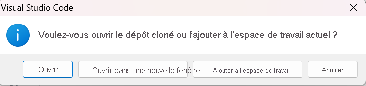 Capture d’écran du référentiel à cloner dans le cadre de l’intégration d’Azure DevOps à PBIP.