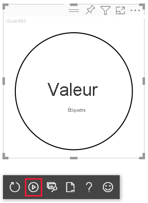 Capture d’écran du clic sur l’option Activer/désactiver le rechargement automatique dans la barre d’outils flottante du visuel de carte ronde.