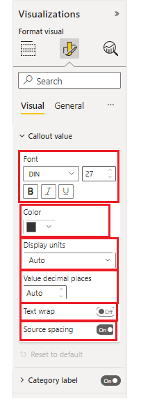 Capture d’écran des segments composites et simples du volet format.