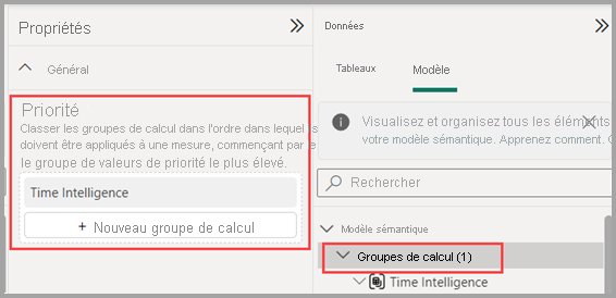 Capture d’écran de la définition de la priorité des groupes de calcul.