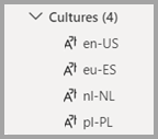 Capture d’écran de la zone Cultures dans l’Explorateur de modèles.