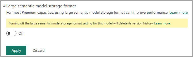 Capture d’écran montrant un avertissement sur la suppression de l’historique des versions.