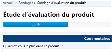 Suivez la progression à l’aide d’une barre.