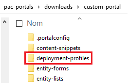 Dossier pour les profils de déploiement