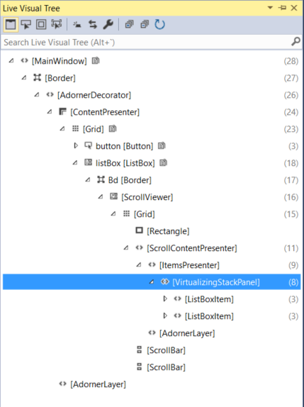 ListBoxItems in the Live Visual Tree