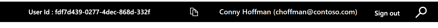 Screenshot that shows the user ID next to a user's name and email address in Marketplace.