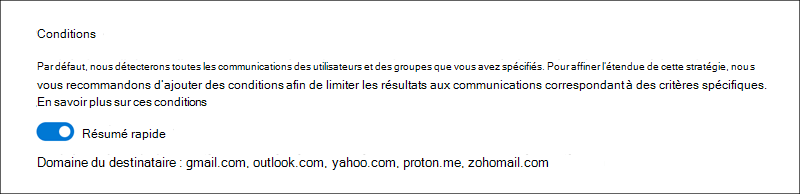 Exemple 7 du générateur de conditions de conformité des communications.