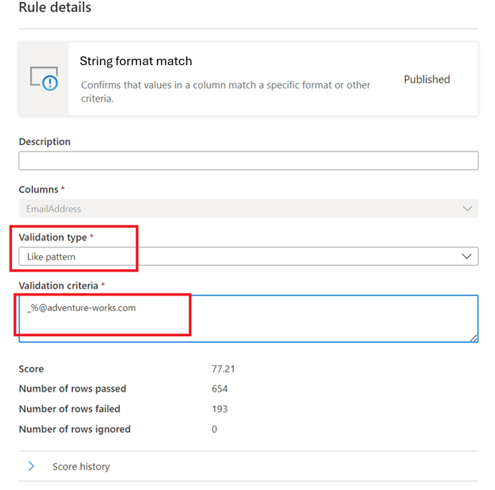 Capture d’écran du menu pour créer une règle de modèle semblable.