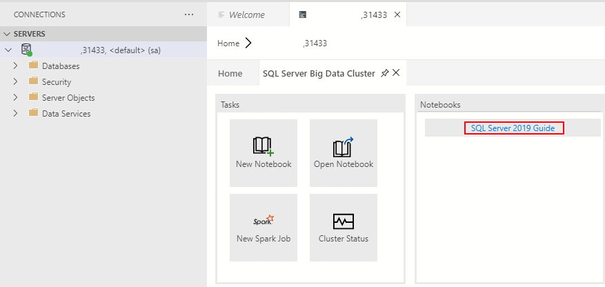 Notebooks Jupyter dans le tableau de bord