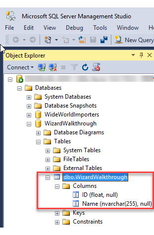 Données copiées dans SQL Server