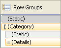 Groupes de lignes, avancé, aucun en-tête de groupe.