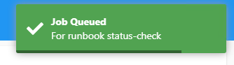 Capture d’écran montrant la notification de file d’attente de travaux.