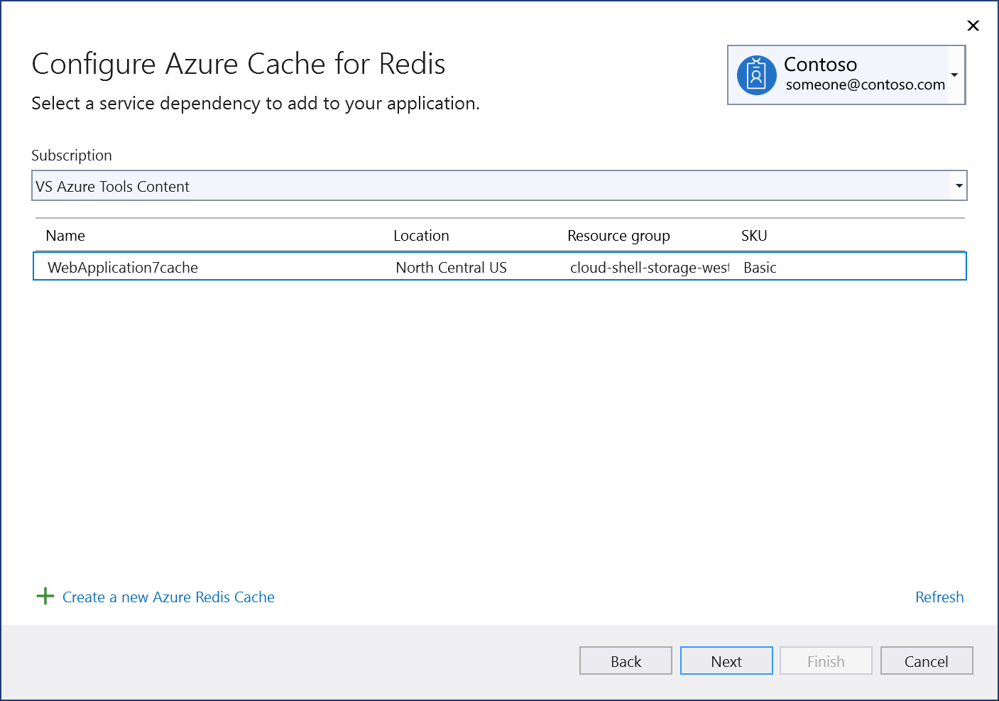 capture d’écran de l’écran Configurer le cache Azure pour Redis. Ensuite, il est mis en surbrillance.