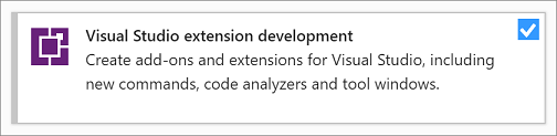 Charge de travail Développement d’extension Visual Studio