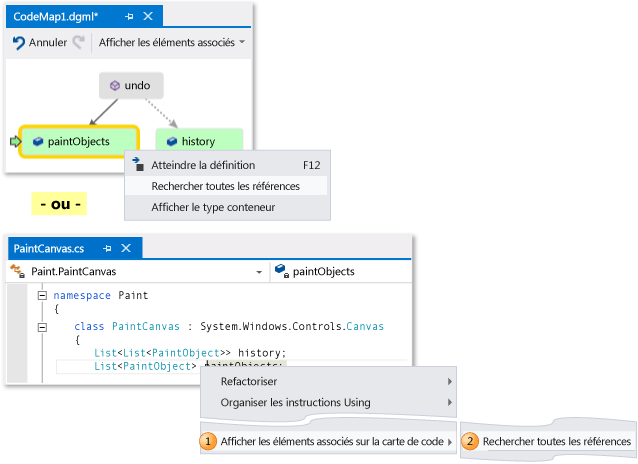 Code map - Find all references