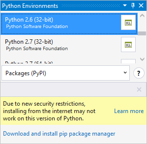 Message concernant les restrictions d’installation de pip avec l’ancienne version de Python