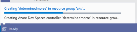 État de la création du contrôleur Azure Dev Spaces par le biais de Tâches en arrière-plan