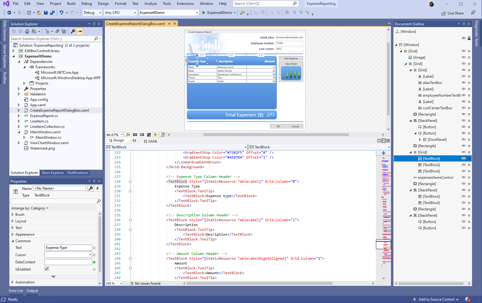 Concepteur XAML WPF .NET Core